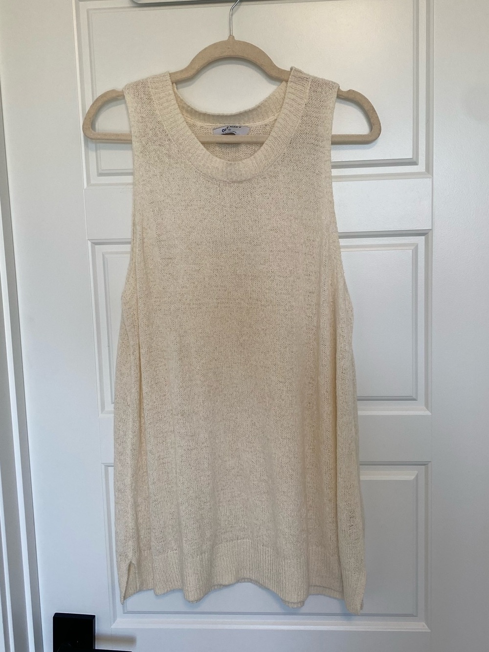 Old Navy Cream Ribbed Knit Tank